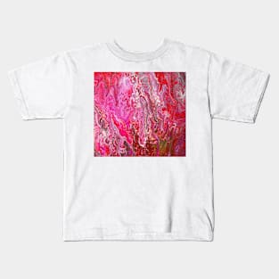 Hot pink abstract paint pour Kids T-Shirt